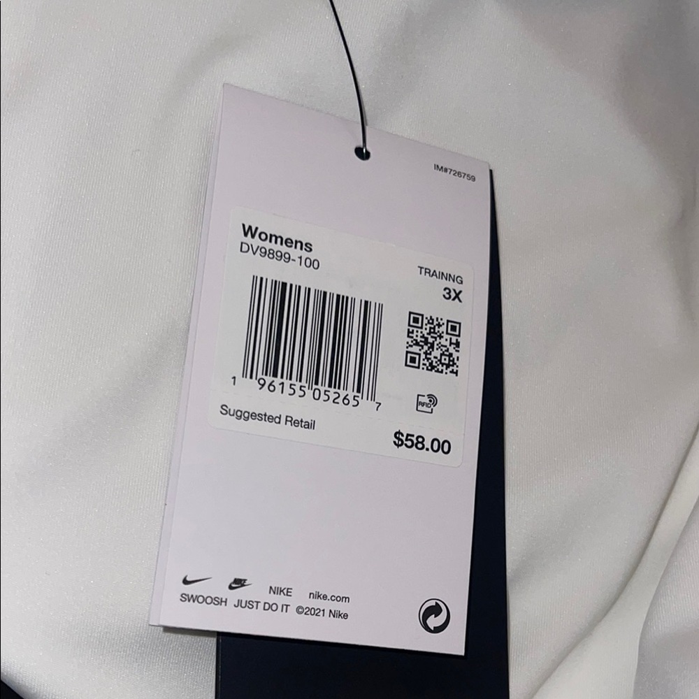 Nike Dri-Fit Swoosh Bra Tank-Top Damen White Training Tank with Black Logo - Picture 8 of 9